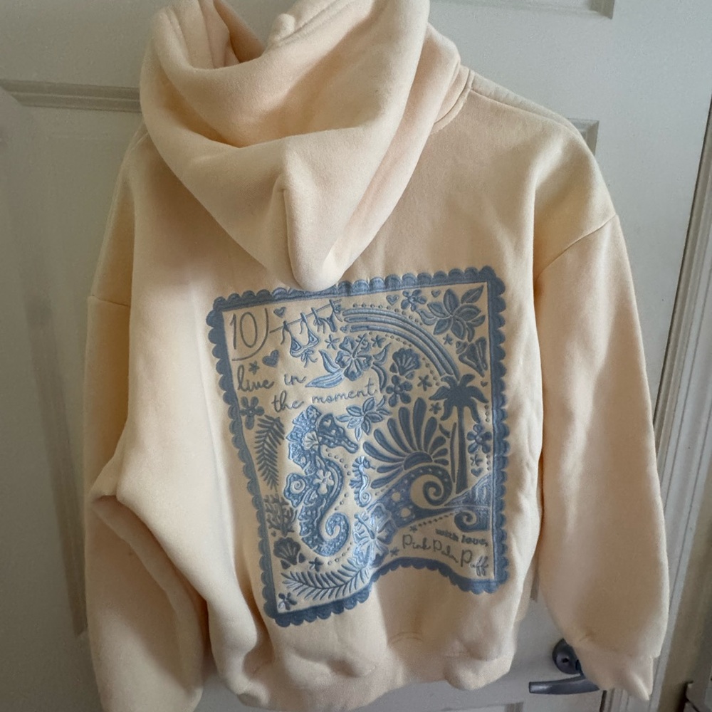 Live in the Moment Cream Graphic Hoodie